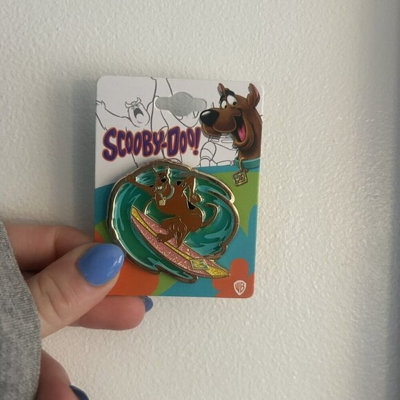 Salesone Other - NWT Scooby-Doo Riding Waves Glitter Stain Glass Enamel Pin